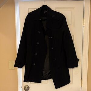 Calvin Klein Elegant Black Overcoat